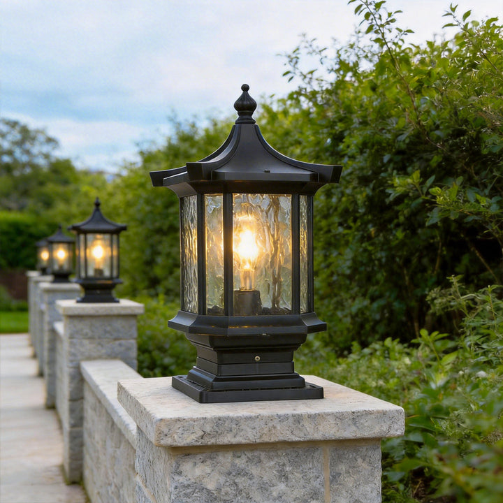 [Open-Box] Lantern Pelarlampor i Europeisk Stil Vintage Utomhus Pier Mount Lampa