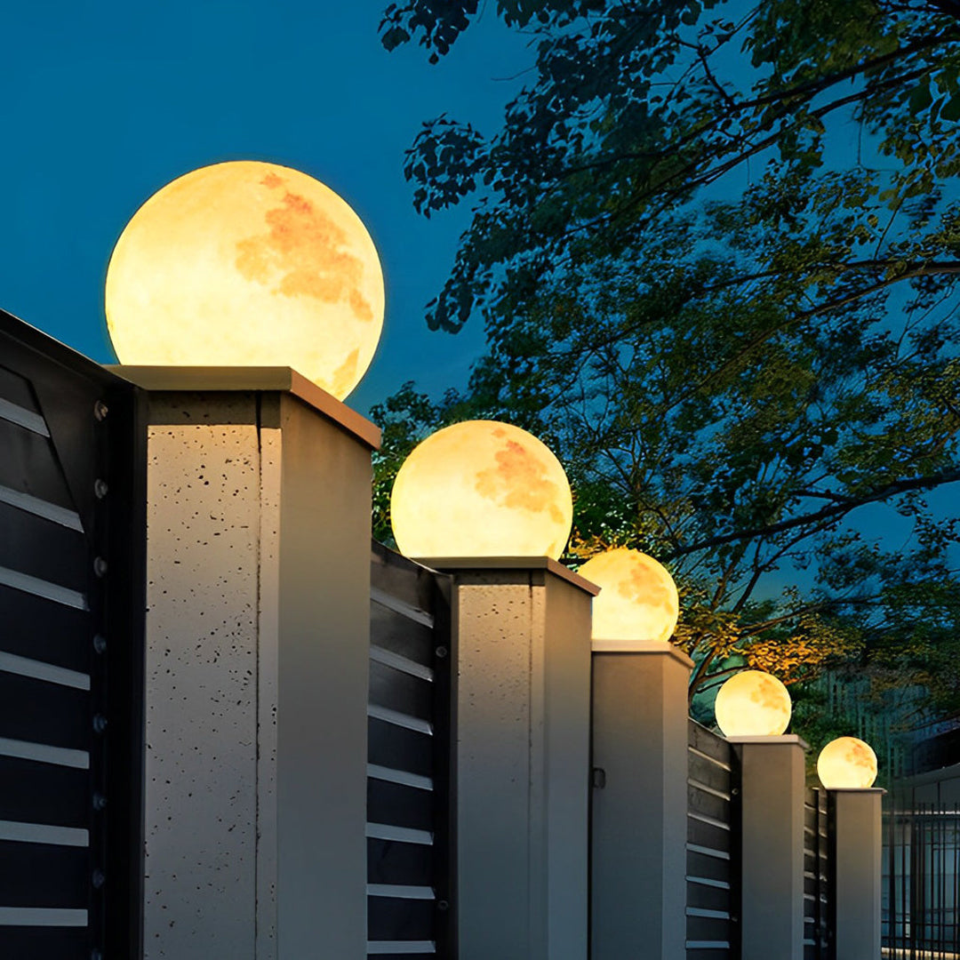 [Öppen Låda] Månformad Stenpelarlampa Utomhus Dekorativ Lampa