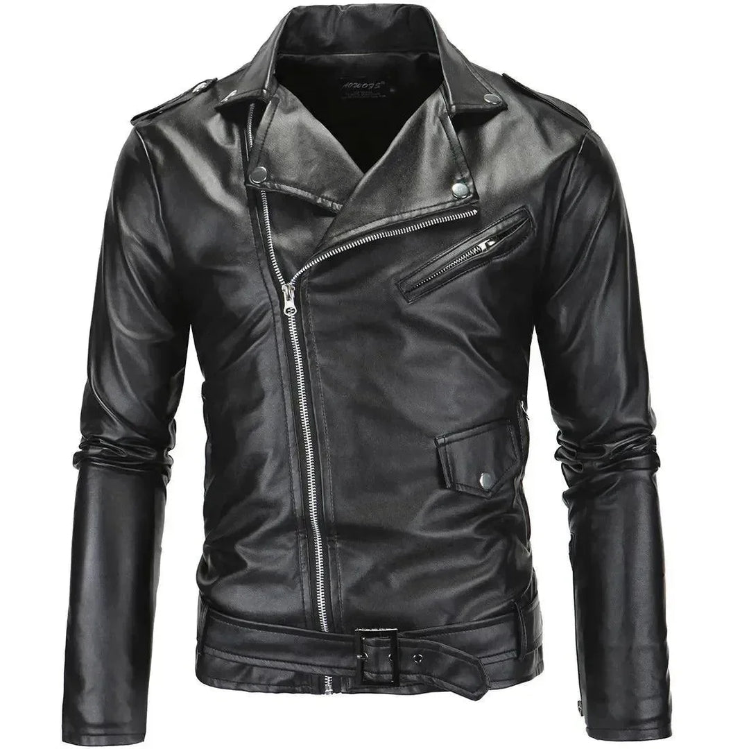 | slim passform Biker Herr Läder Jacka