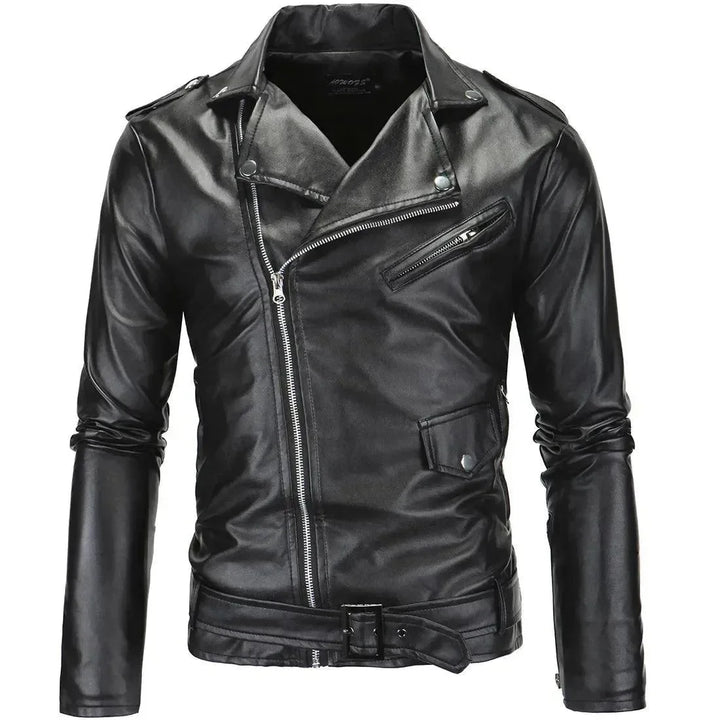 | slim passform Biker Herr Läder Jacka