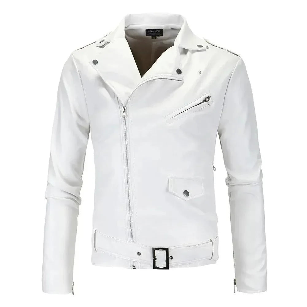| slim passform Biker Herr Läder Jacka