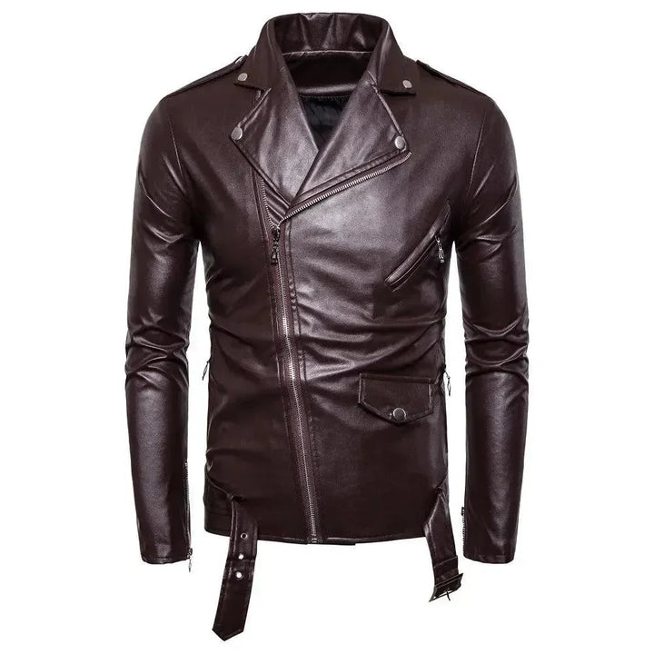 | slim passform Biker Herr Läder Jacka