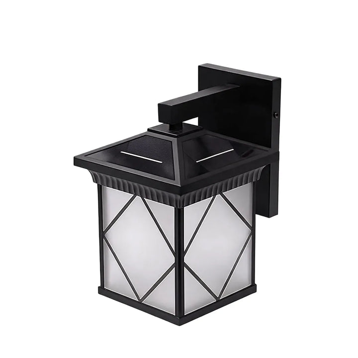 Solenergidriven utomhus vägglampa retro glasljus