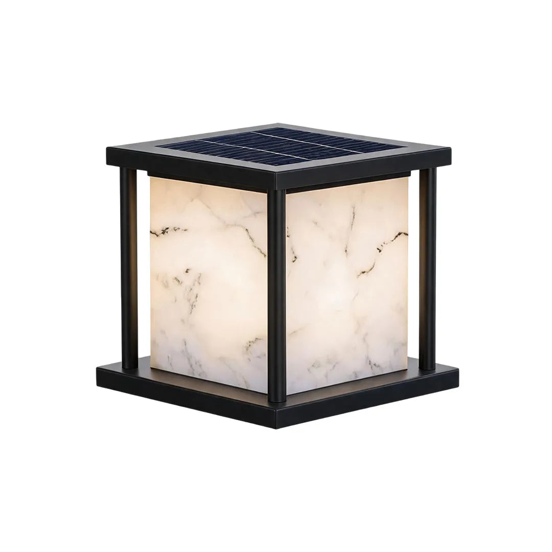 Utomhus Pelarlampor Solenergi Modern Konst Marmor Ljus
