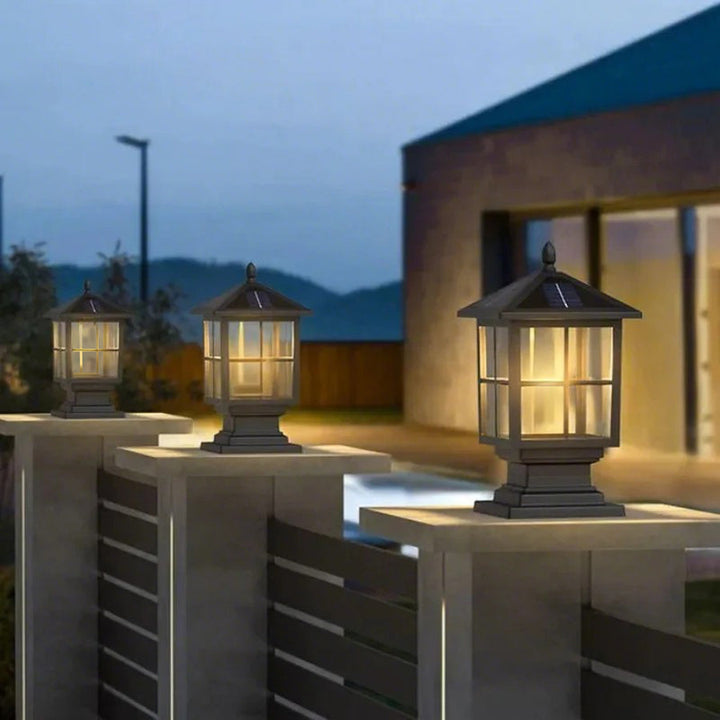 [Öppen Låda] Stenljuspelare Traditionell Svart Vattentät LED Lampa