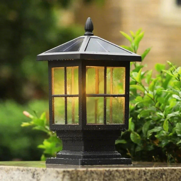 [Öppen Låda] Stenljuspelare Traditionell Svart Vattentät LED Lampa