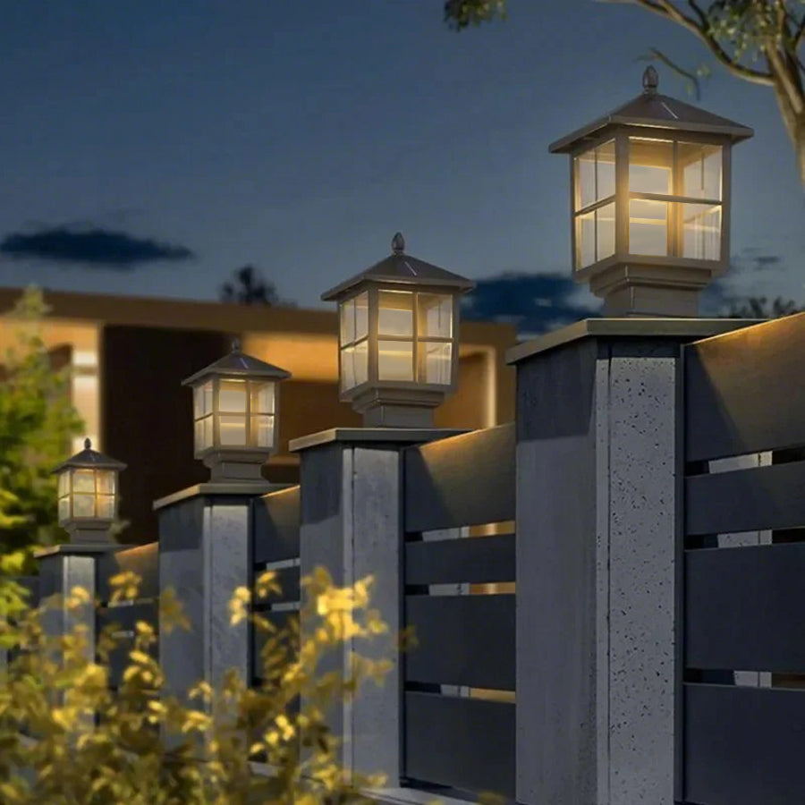 [Öppen Låda] Stenljuspelare Traditionell Svart Vattentät LED Lampa