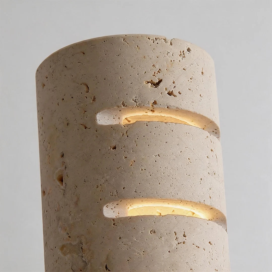 Sten Vägglampa Naturlig Gul Travertin Utomhus LED Lampa