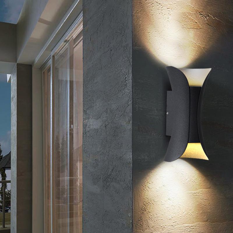 [Öppen Låda] Up Down Belysning Vägglampor Modern Böjd LED Vattentät Lampa