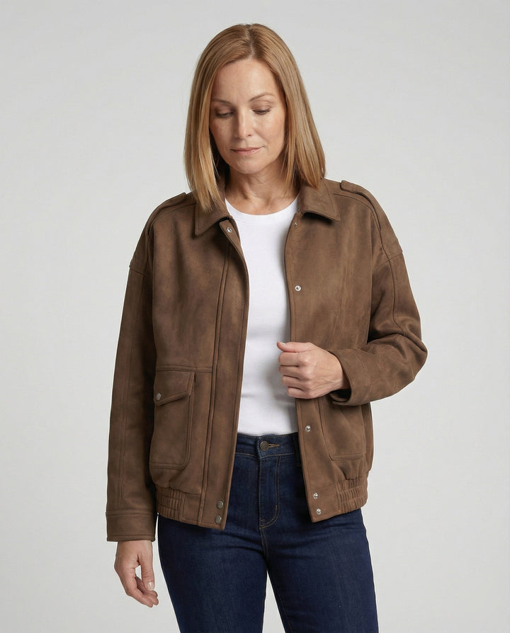 Leisurewear dam sammet jacka lös