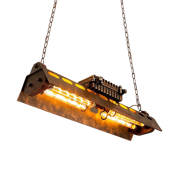 Vintage Bondgård Chandelier Industriell T300 Rör Taklampa