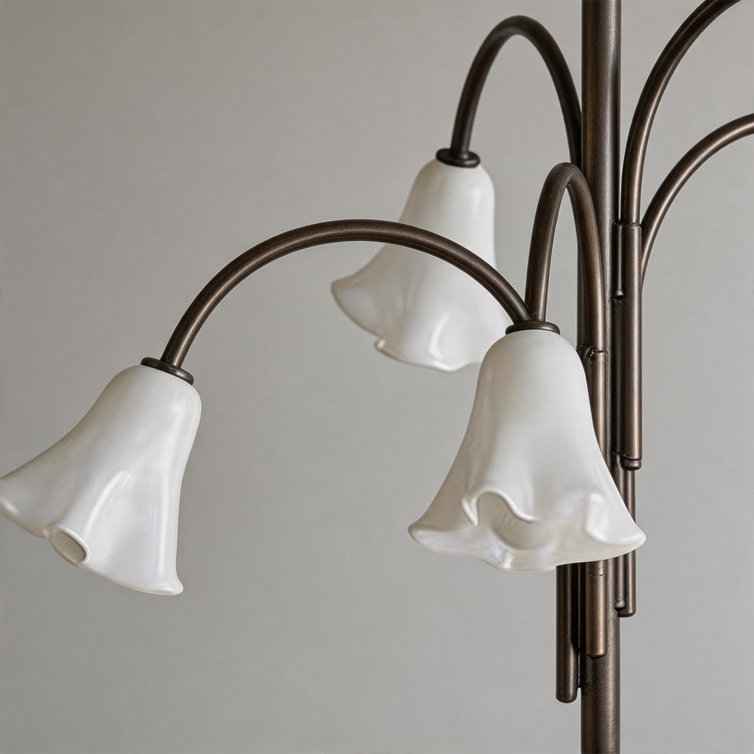 Vintage Blomsterkrona Fransk Gren Taklampa