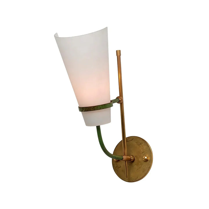 Vintage Franska Vägglampor Med Lutande Glas