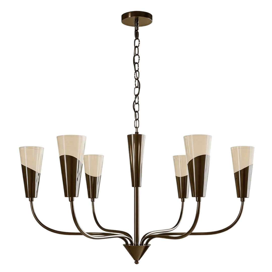 Vintage Italiensk Kandelaber Minimalistisk Koppar Taklampa