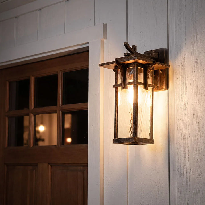 Vintage Vägglampor Rektangulär Glas Utomhuslampa