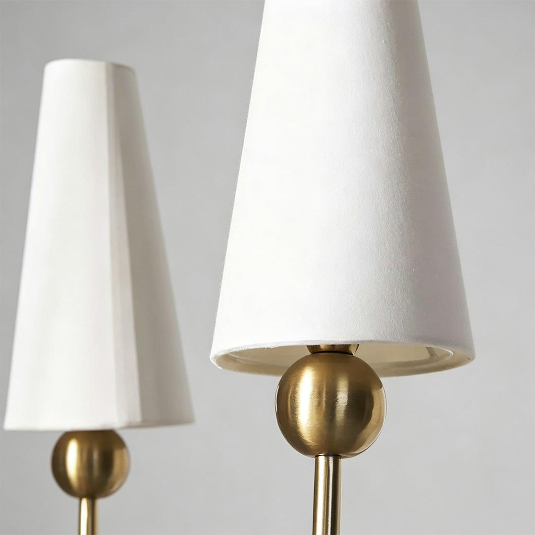 Vintage Solid Brass Chandelier American Fabric Ceiling Light