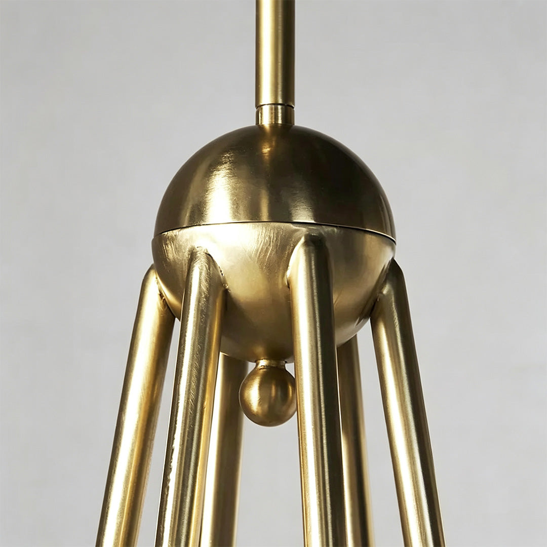 Vintage Solid Brass Chandelier American Fabric Ceiling Light