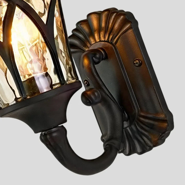 Vintage Vägglampa Utomhus Amerikansk Glaslampa