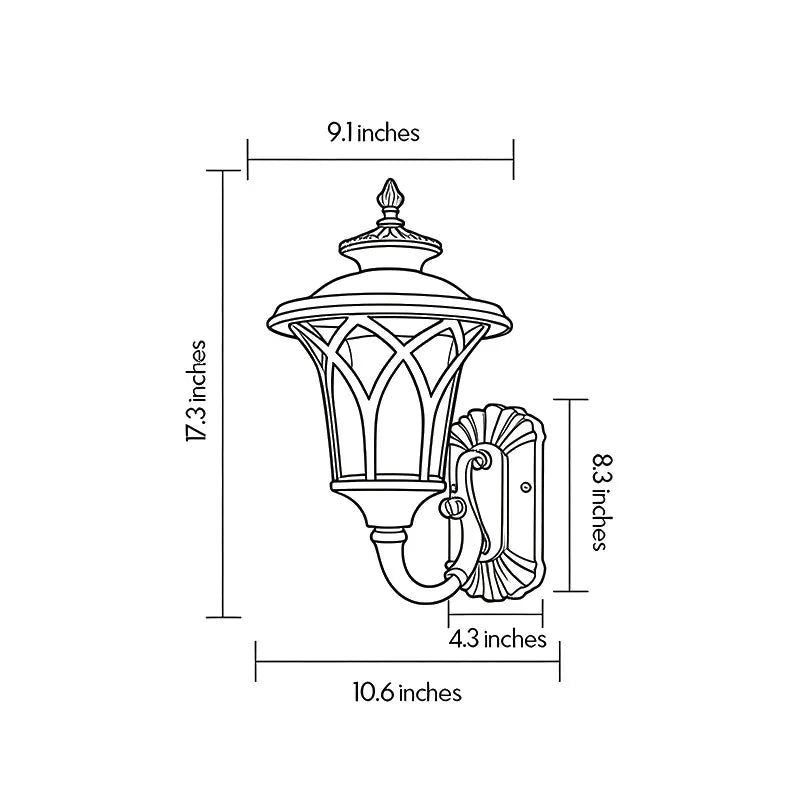 Vintage Vägglampa Utomhus Amerikansk Glaslampa