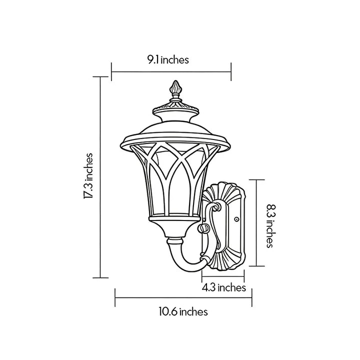 Vintage Vägglampa Utomhus Amerikansk Glaslampa