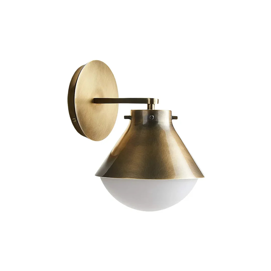 Vintage Vägglampa i Metall och Glas Dekorativ Lampa