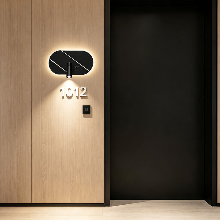 Vägglampa med läslampa roterbar multifunktionell lampa