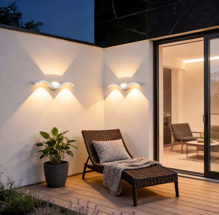 [Öppen-Box] Våg Vägglampa Utomhus Kreativ Upp-Ner LED Lampa