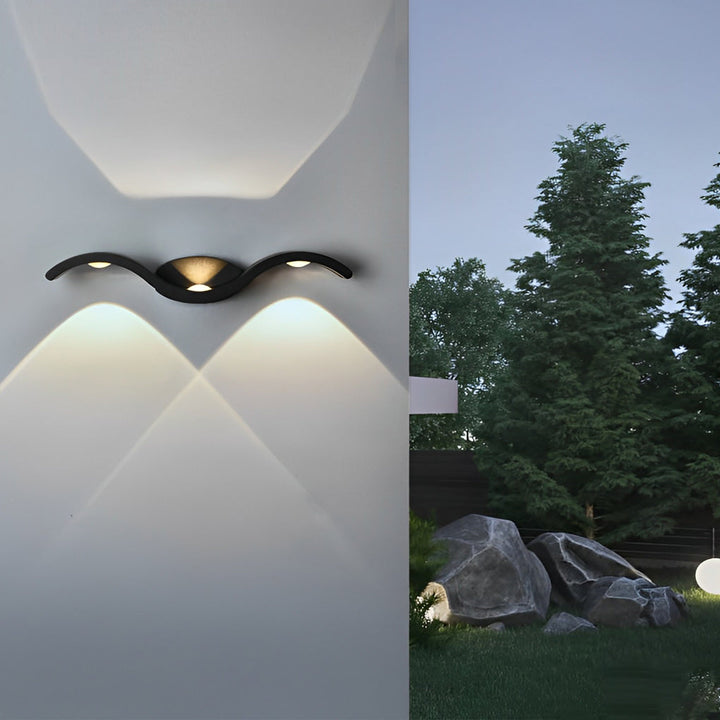 [Öppen-Box] Våg Vägglampa Utomhus Kreativ Upp-Ner LED Lampa