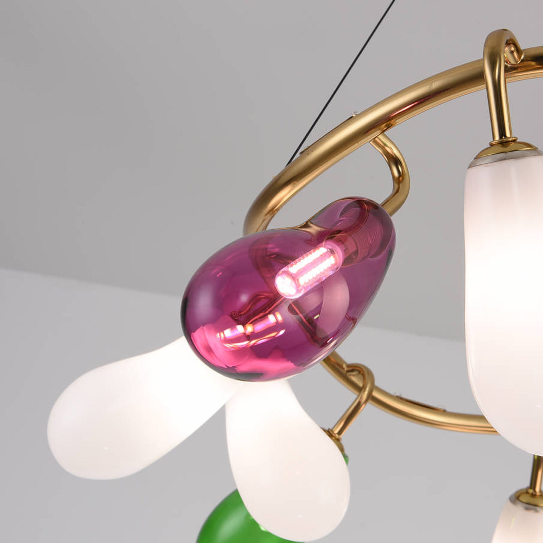 Modern Stor Kandelaber Konstnärlig Färgglad Glas Taklampa